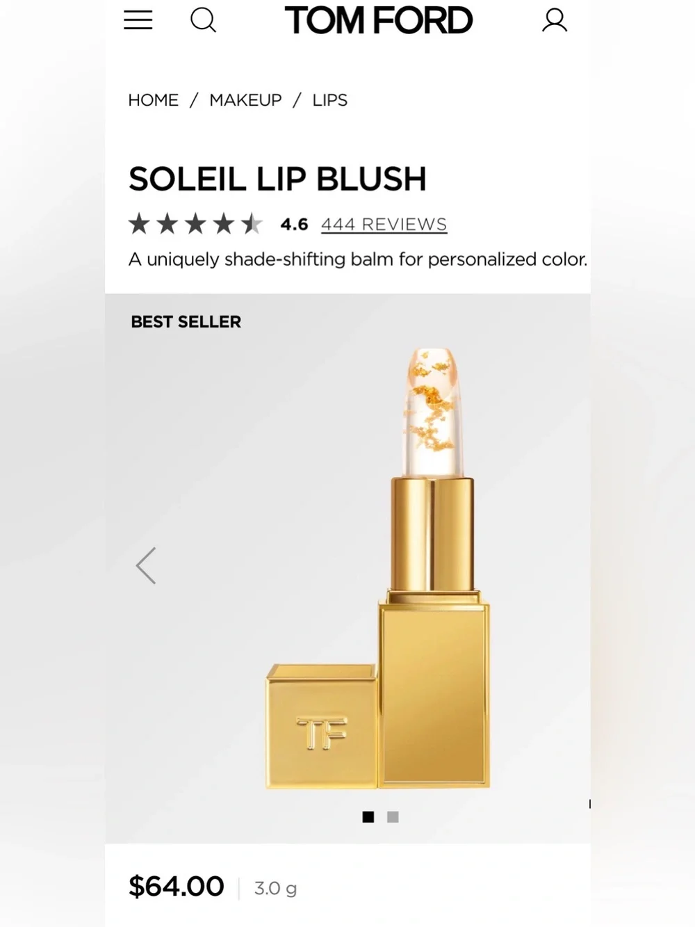 Tom Ford Soleil Lip Blush Shade 09 Soleil